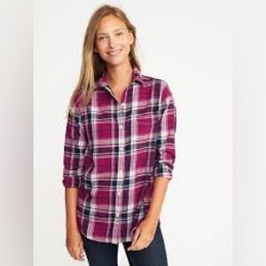 OLD NAVY Boyfriend Plaid Flannel Shirt for Women